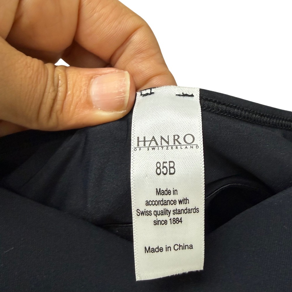 Hanro Allure Built-In Bra Camisole Black Padded Underwire Cami 85B 38B - Picture 4 of 7